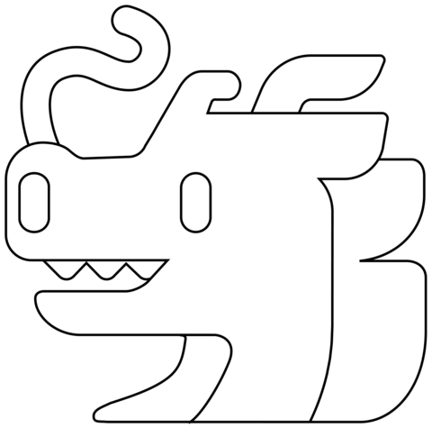 Dragon Face Emoji Coloring Page